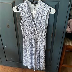 Floral Blue Sleeveless Dress